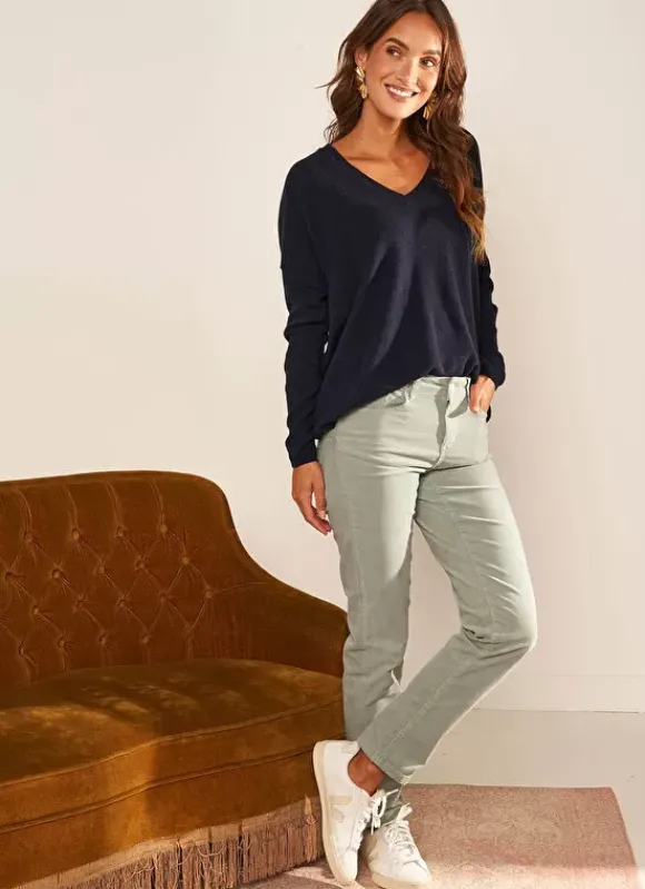 Slim En Velours Cotele Amande Pasha Sud Express