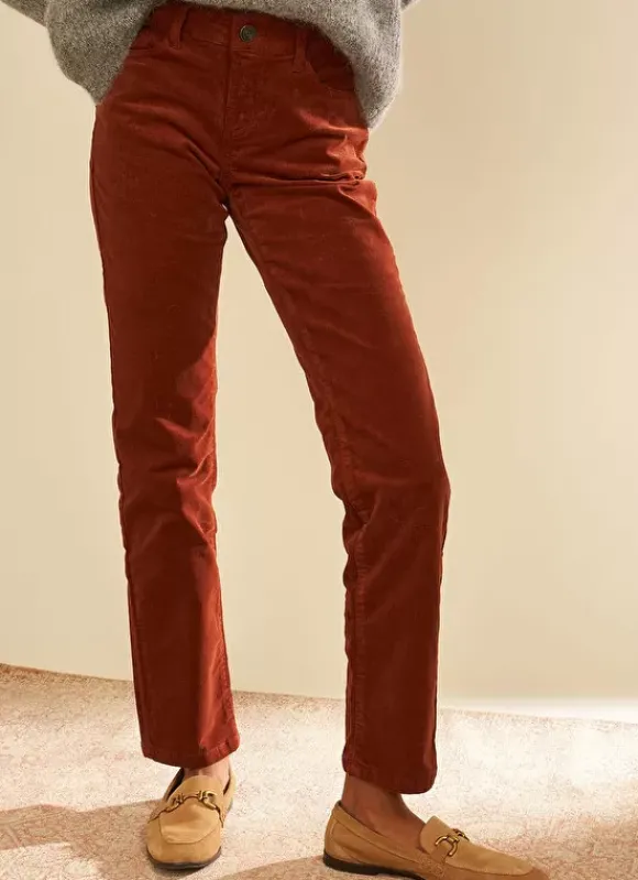 Slim En Velours Cotele Brique Pasha Sud Express