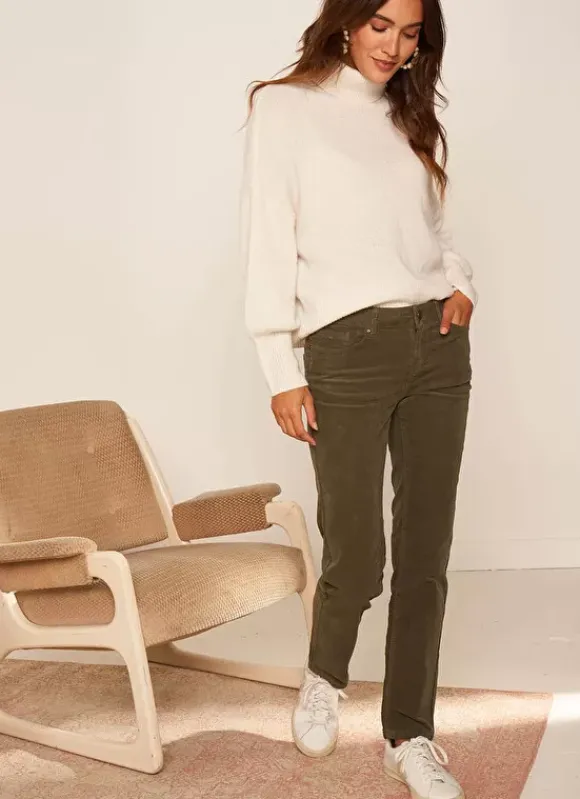 Slim En Velours Cotele Kaki Pasha Sud Express