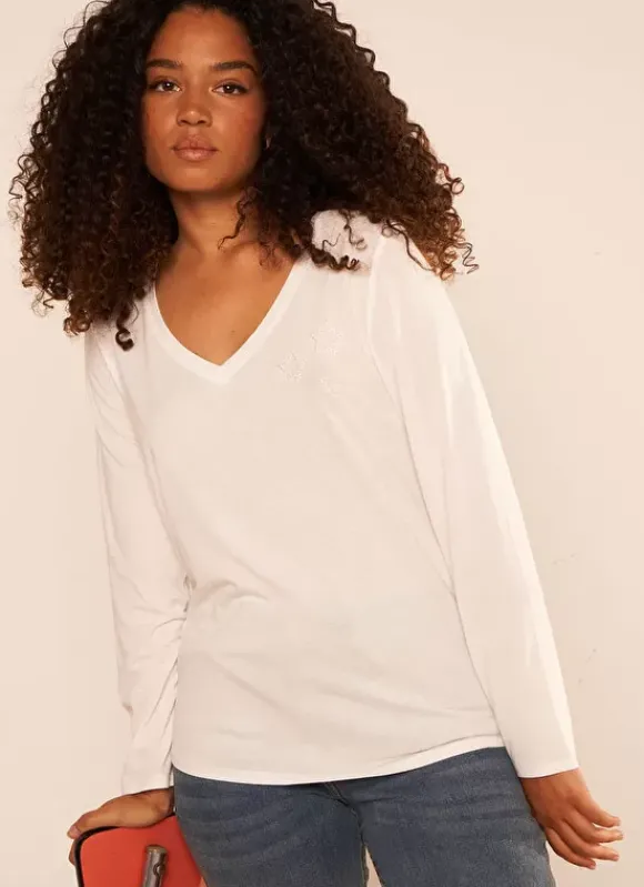 Tee-Shirt Detail Etoile Ecru Tolibel Sud Express
