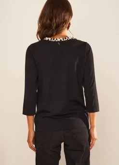 Tee-Shirt Detail Leopard Noir Thilda Sud Express