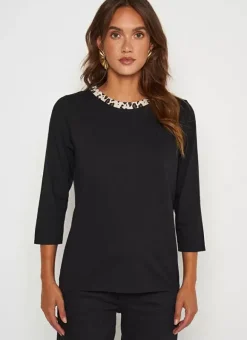 Tee-Shirt Detail Leopard Noir Thilda Sud Express