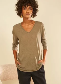 Tee-Shirt Manches Longues Kaki Tassina Sud Express