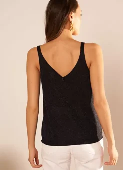 Top Details Maille Scintillante Marine Demoiselles Sud Express