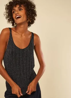 Top En Maille Scintillant Noir Dolce Sud Express