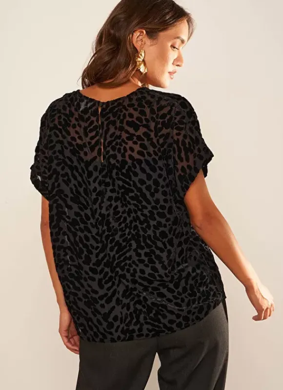 Top Manches Courtes Imprime Noir Toxana Sud Express