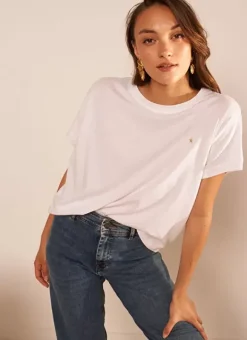 T-Shirt A Col Rond Blanc Tricia Sud Express