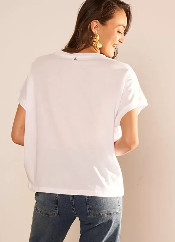 T-Shirt A Col Rond Blanc Tricia Sud Express