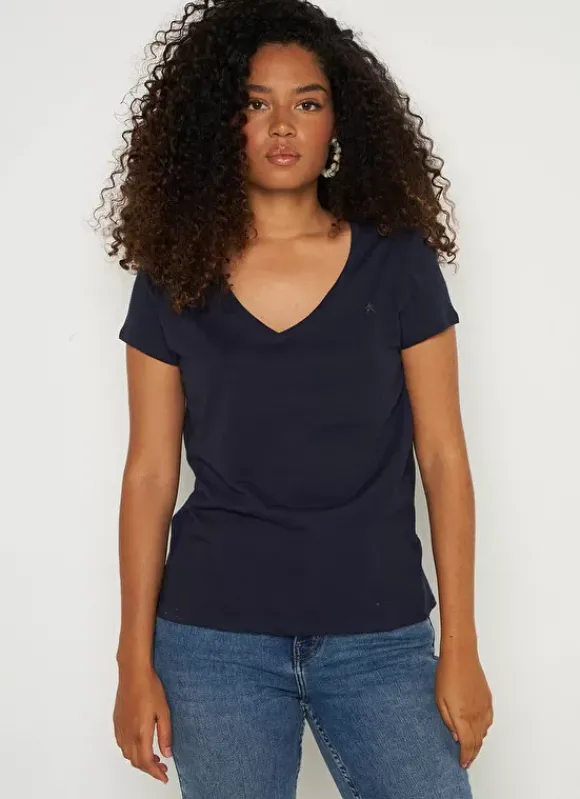 T-Shirt A Col V Marine Thelma Sud Express