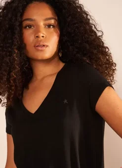 T-Shirt A Col V Noir Thelma Sud Express