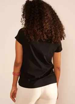 T-Shirt A Col V Noir Thelma Sud Express