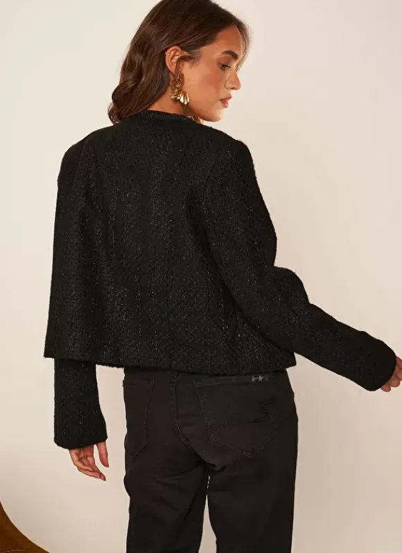 Veste En Tweed Noir Valentine Sud Express