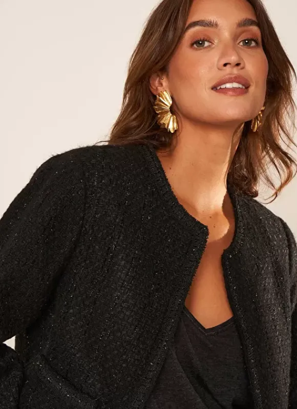 Veste En Tweed Noir Valentine Sud Express