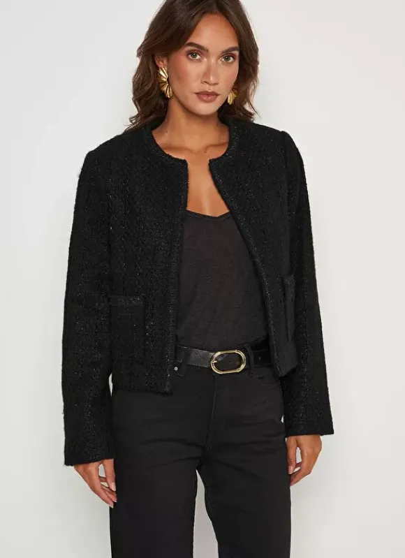 Veste En Tweed Noir Valentine Sud Express