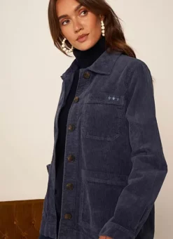 Veste En Velours Cotele En Coton Indigo Vastina Sud Express