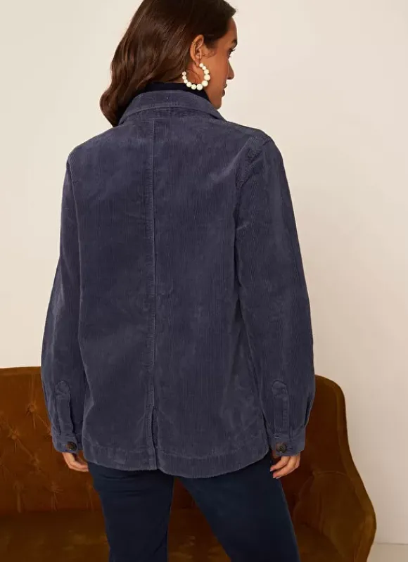 Veste En Velours Cotele En Coton Indigo Vastina Sud Express
