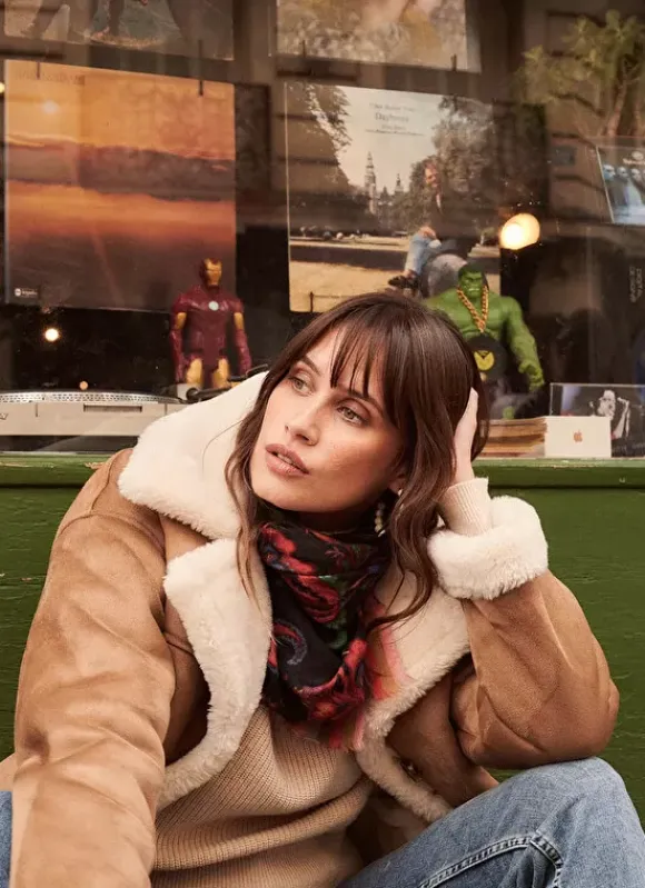 Veste Fausse Fourrure Camel Marina Sud Express