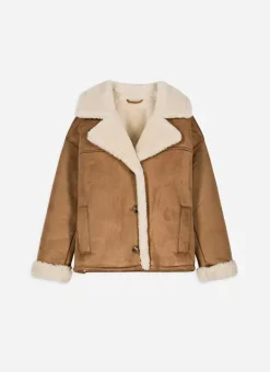 Veste Fausse Fourrure Camel Marina Sud Express