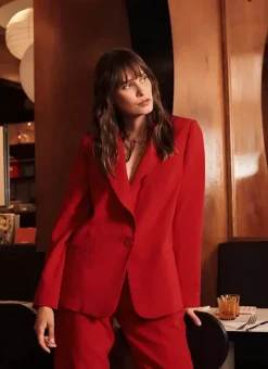 Veste Tailleur Rouge Vedena Sud Express